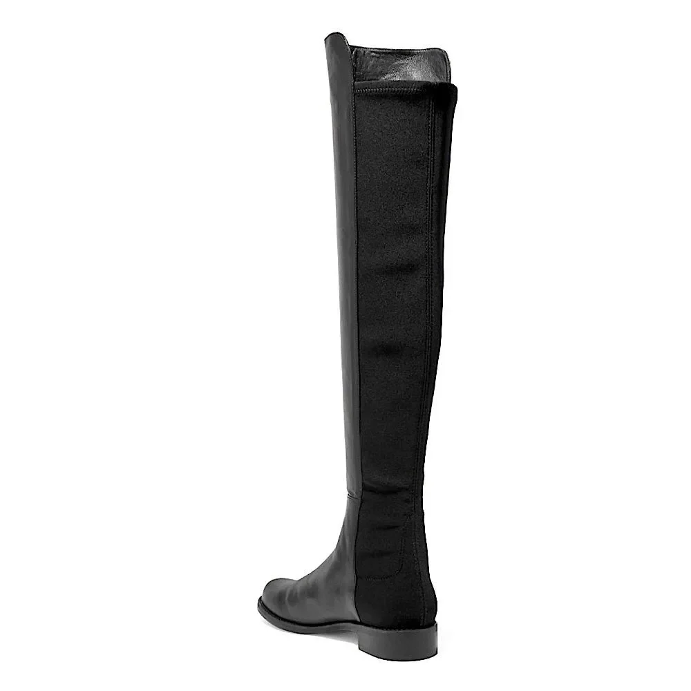 Stuart Weitzman's '5050' Boots Black Nappa Leather Size 7 M